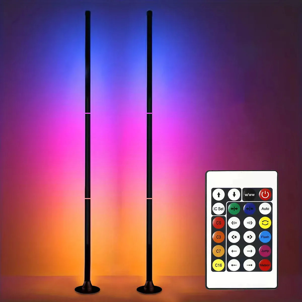 Essentialshouses EISSLOLY 1/2PCS Intelligent RGB Floor Lamp Application Control Music Synchronization Corner Lighting Timer