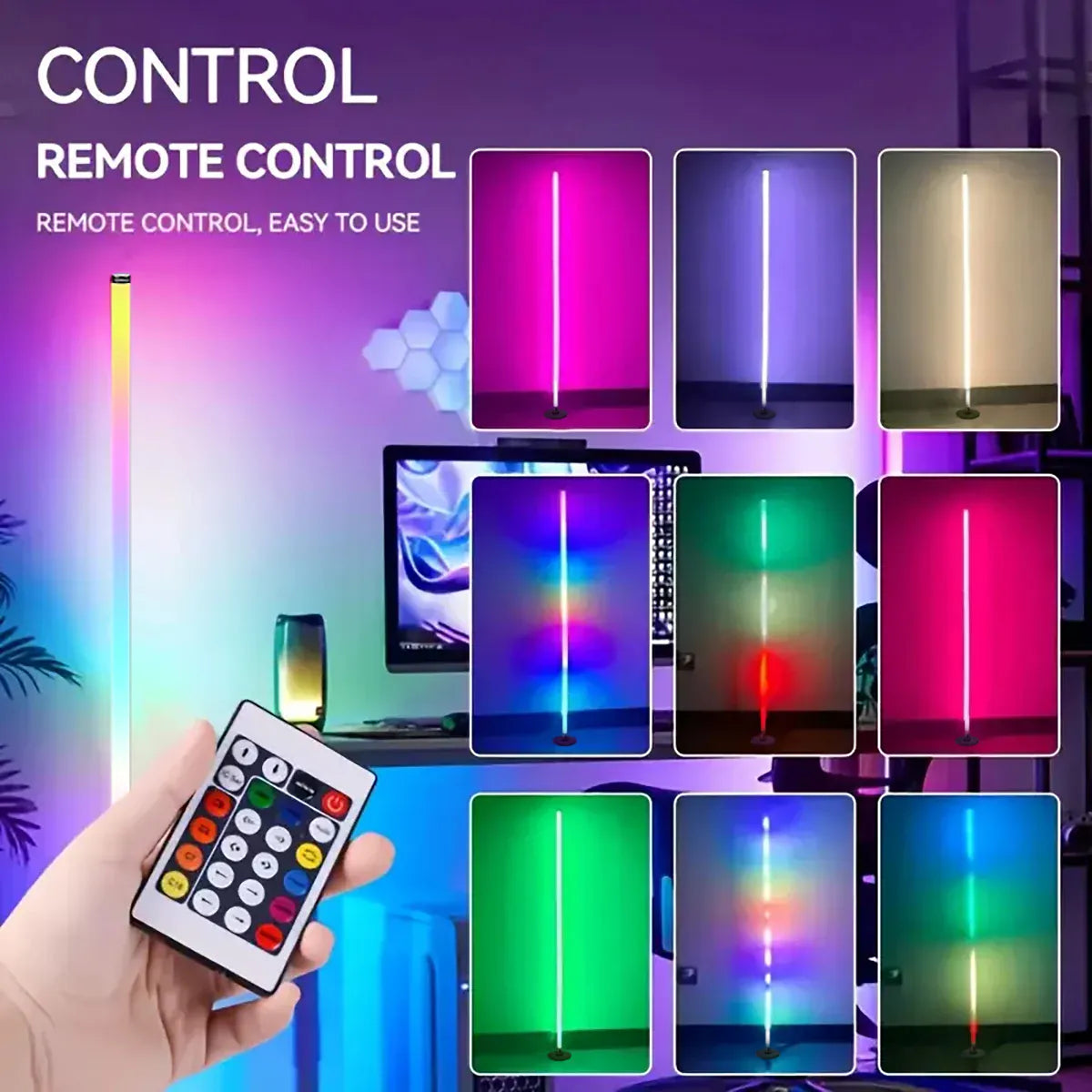 Essentialshouses EISSLOLY 1/2PCS Intelligent RGB Floor Lamp Application Control Music Synchronization Corner Lighting Timer
