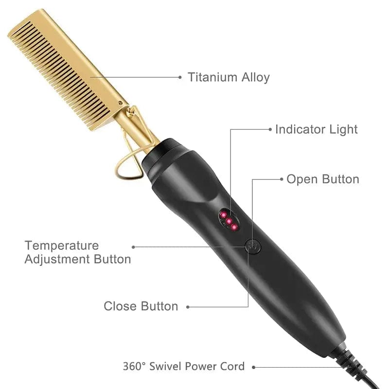 Electric Heating Hair Straightener Comb - Essentialshouses