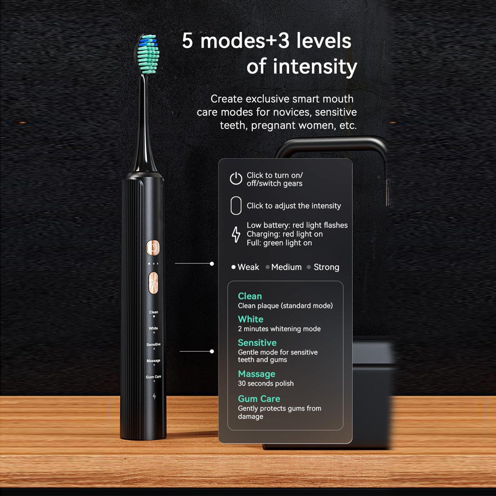 Essentialshouses Electric toothbrush 🦷 AquaSonic Black Series Ultra Whitening Toothbrush – Advanced Oral Care for a Brighter Smile