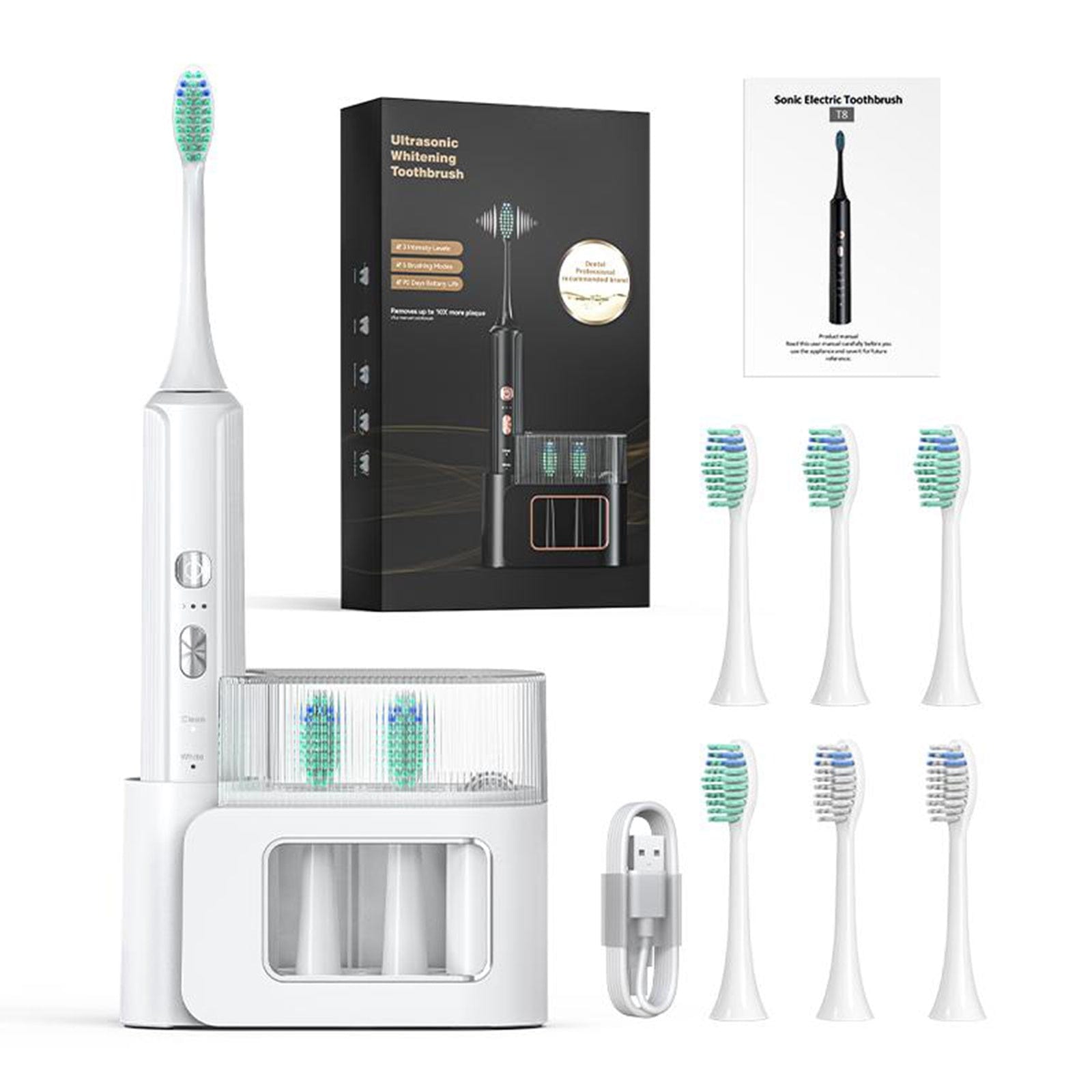 Essentialshouses Electric toothbrush White 🦷 AquaSonic Black Series Ultra Whitening Toothbrush – Advanced Oral Care for a Brighter Smile