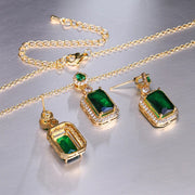 Essentialshouses Emerald 18k Gold Plated Jewelry Sets