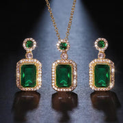 Essentialshouses Emerald 18k Gold Plated Jewelry Sets