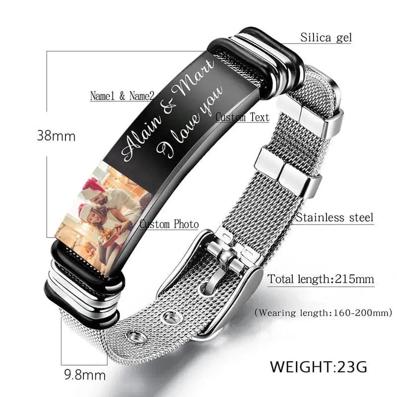 Engraved Name Photo Customize Bracelet - Essentialshouses