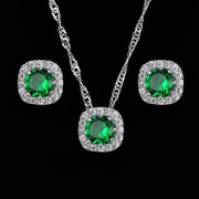 Essentialshouses ET-395 XT-91 green Emerald 18k Gold Plated Jewelry Sets