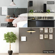 Essentialshouses European AC100-240V Tempered Black White Crystal Glass Touch Switch Panel Wall Light Sensor Button 1/2/3 Gang 10A Interrupt
