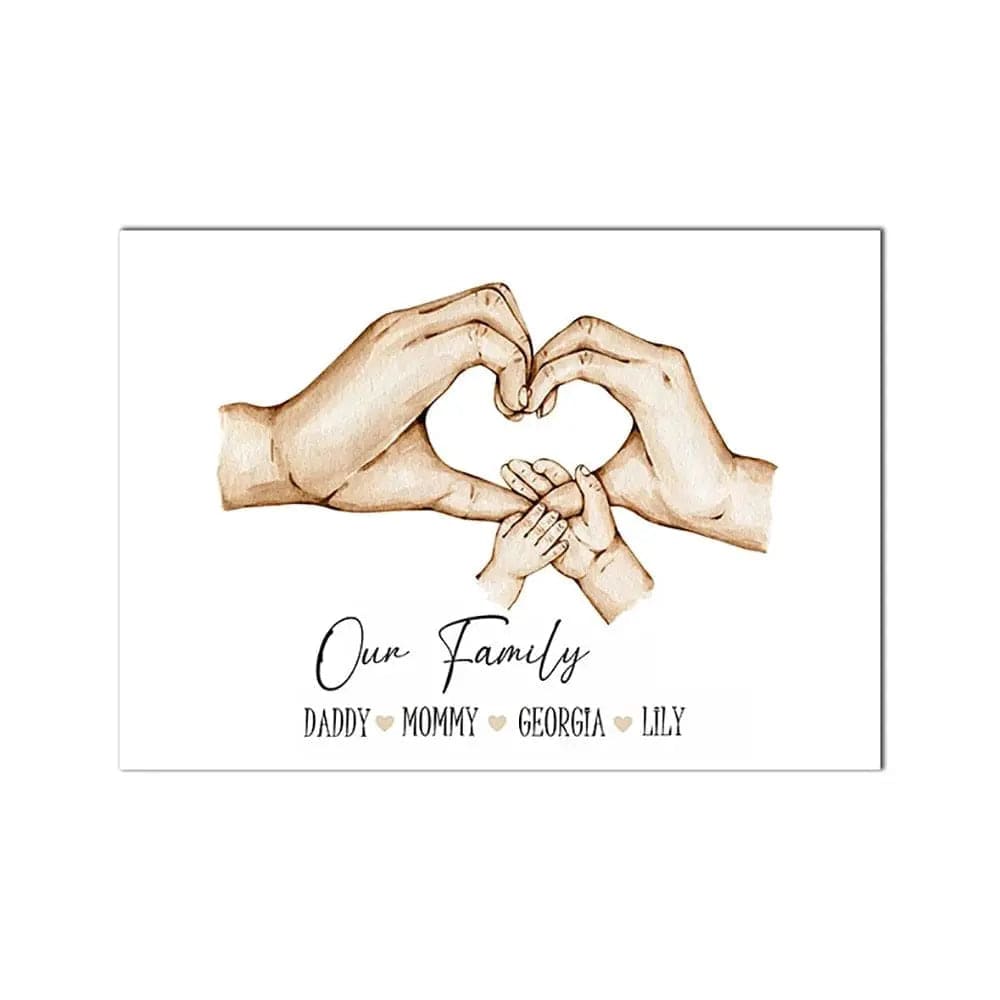 Family Custom Hands Canvas Painting - Essentialshouses