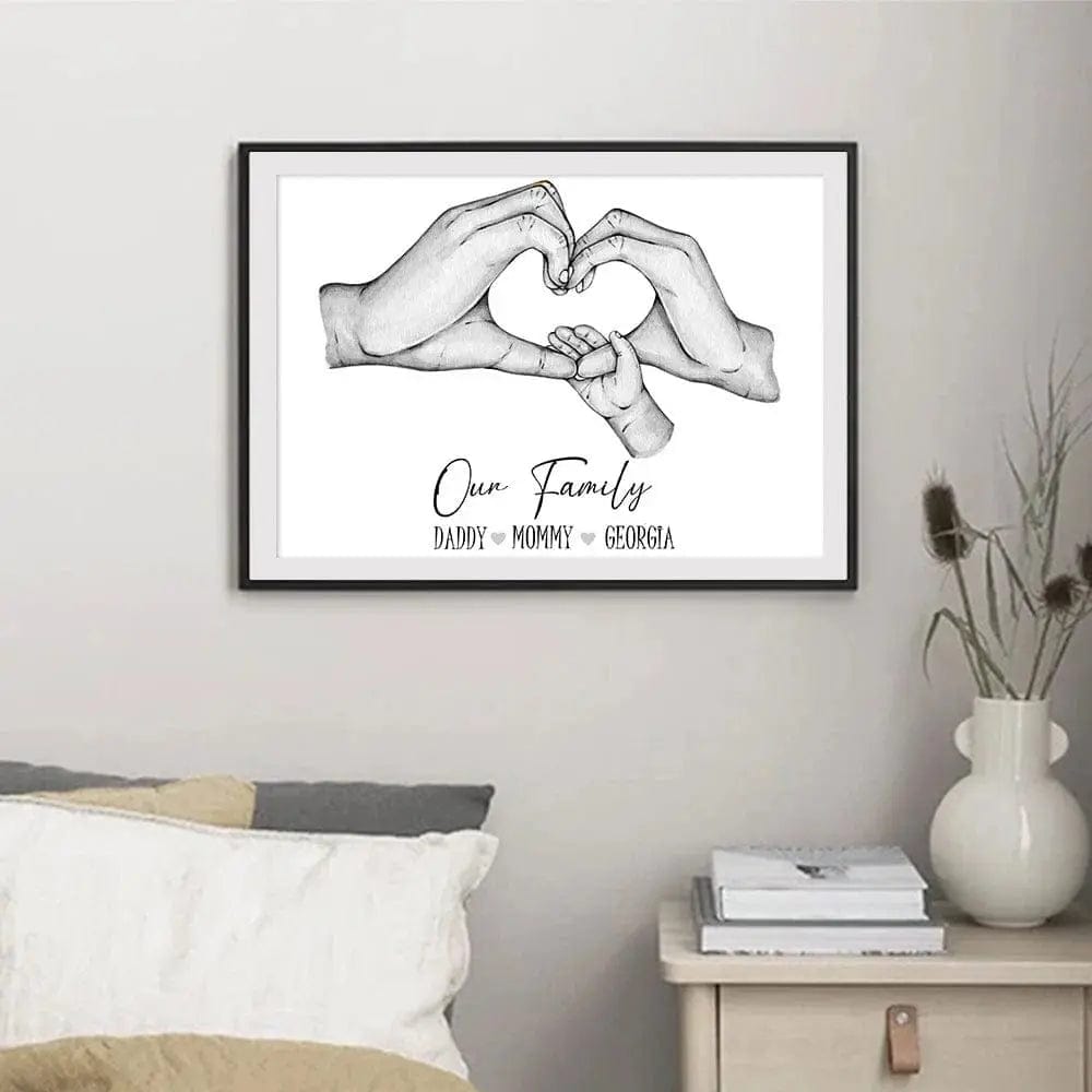 Family Custom Hands Canvas Painting - Essentialshouses