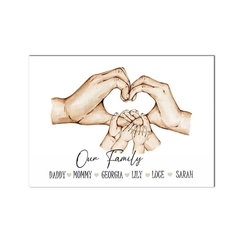 Family Custom Hands Canvas Painting - Essentialshouses