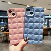 Fashion 3D Grid Matte Phone Case - Essentialshouses