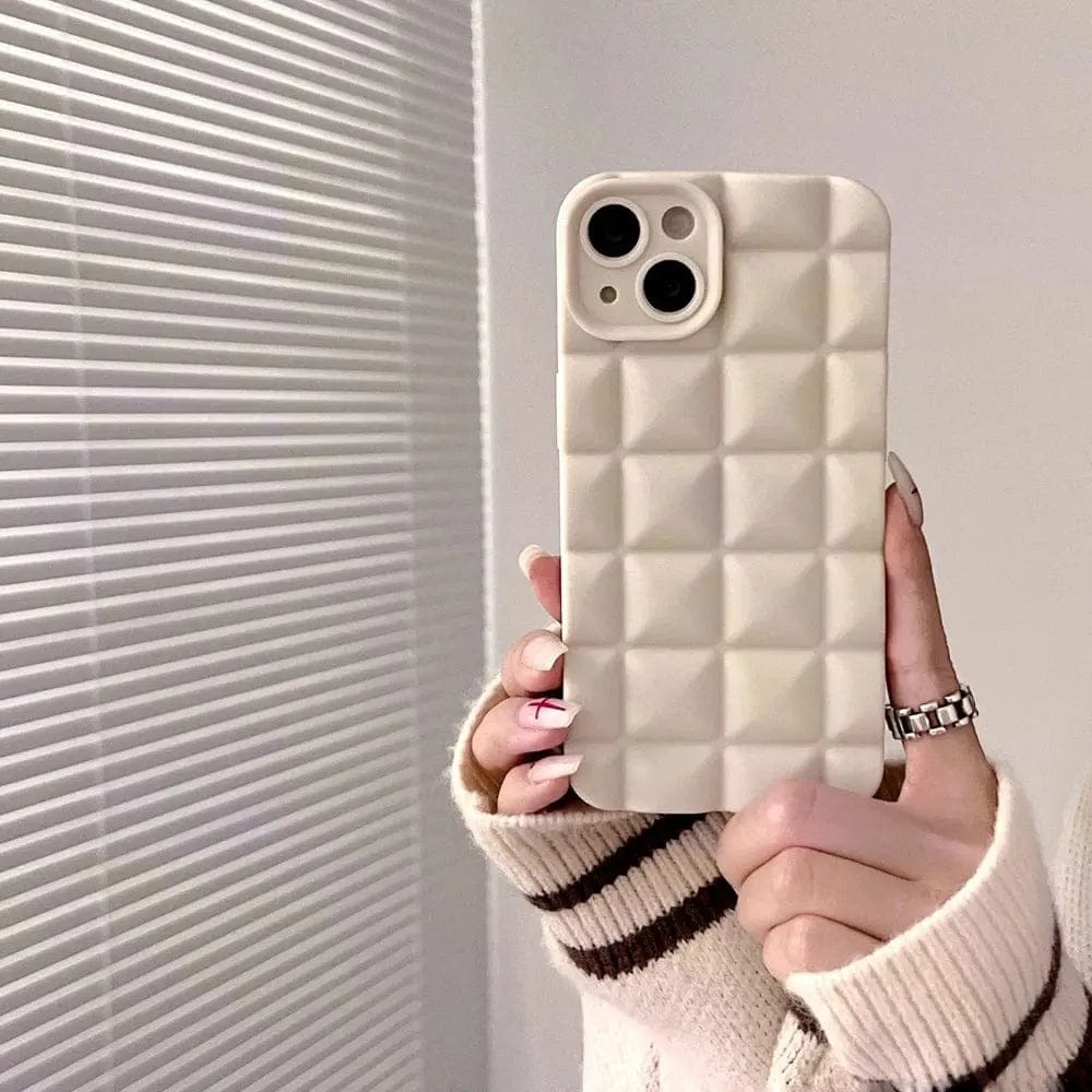 Fashion 3D Grid Matte Phone Case - Essentialshouses