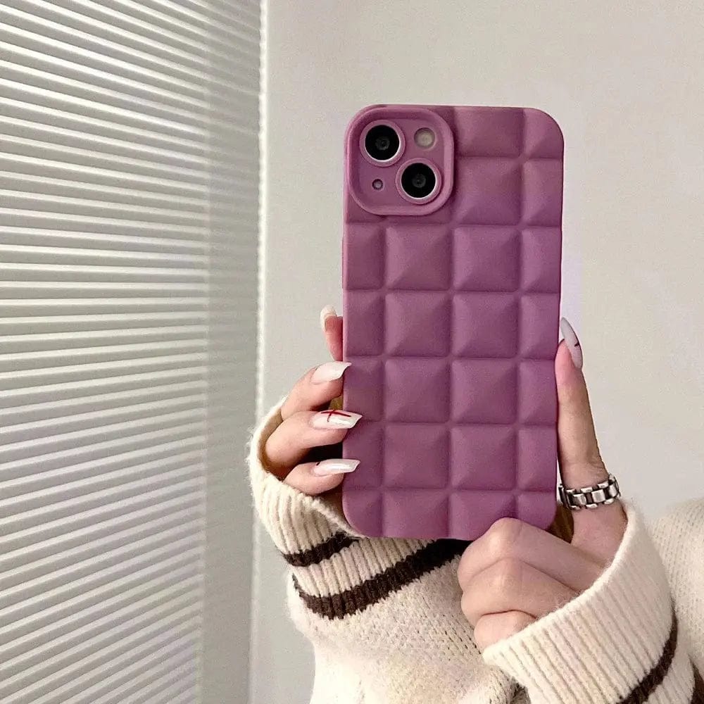 Fashion 3D Grid Matte Phone Case - Essentialshouses