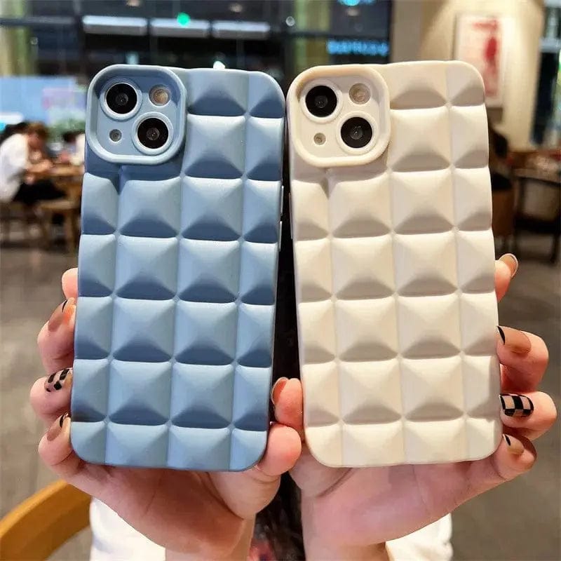 Fashion 3D Grid Matte Phone Case - Essentialshouses