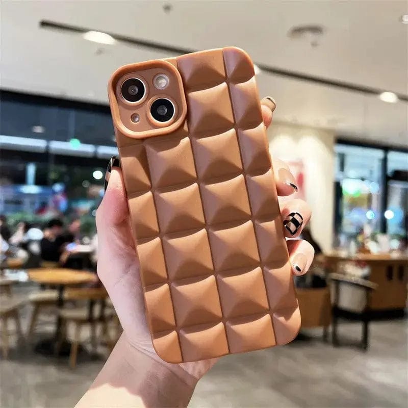 Fashion 3D Grid Matte Phone Case - Essentialshouses