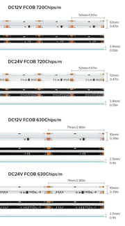 Essentialshouses FCOB RGB IC LED Light Strip WS2811 Addressable 630 720 LEDs Dream Color 12mm 12V 24V Flexible WS2812B FOB COB Led Lights RA90