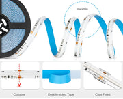 Essentialshouses FCOB RGB IC LED Light Strip WS2811 Addressable 630 720 LEDs Dream Color 12mm 12V 24V Flexible WS2812B FOB COB Led Lights RA90