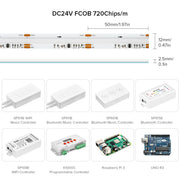 Essentialshouses FCOB RGB IC LED Light Strip WS2811 Addressable 630 720 LEDs Dream Color 12mm 12V 24V Flexible WS2812B FOB COB Led Lights RA90