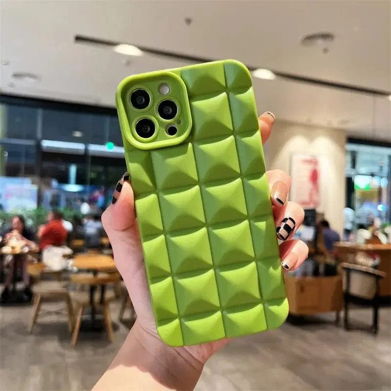 Fashion 3D Grid Matte Phone Case - Essentialshouses