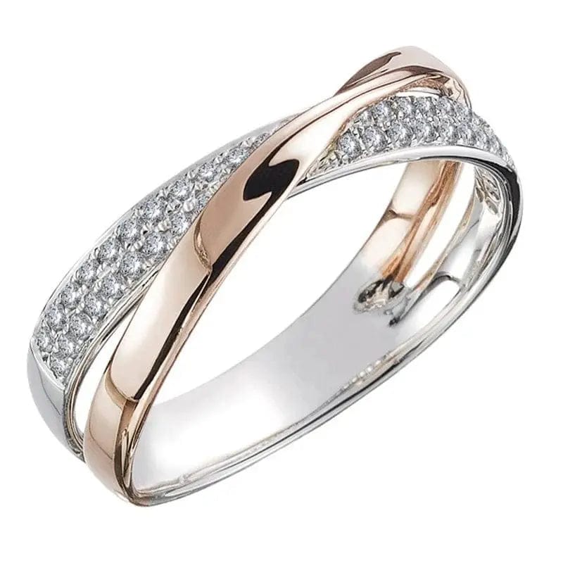 Essentialshouses Fresh Two Tone X Shape Cross Ring