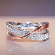 Essentialshouses Fresh Two Tone X Shape Cross Ring