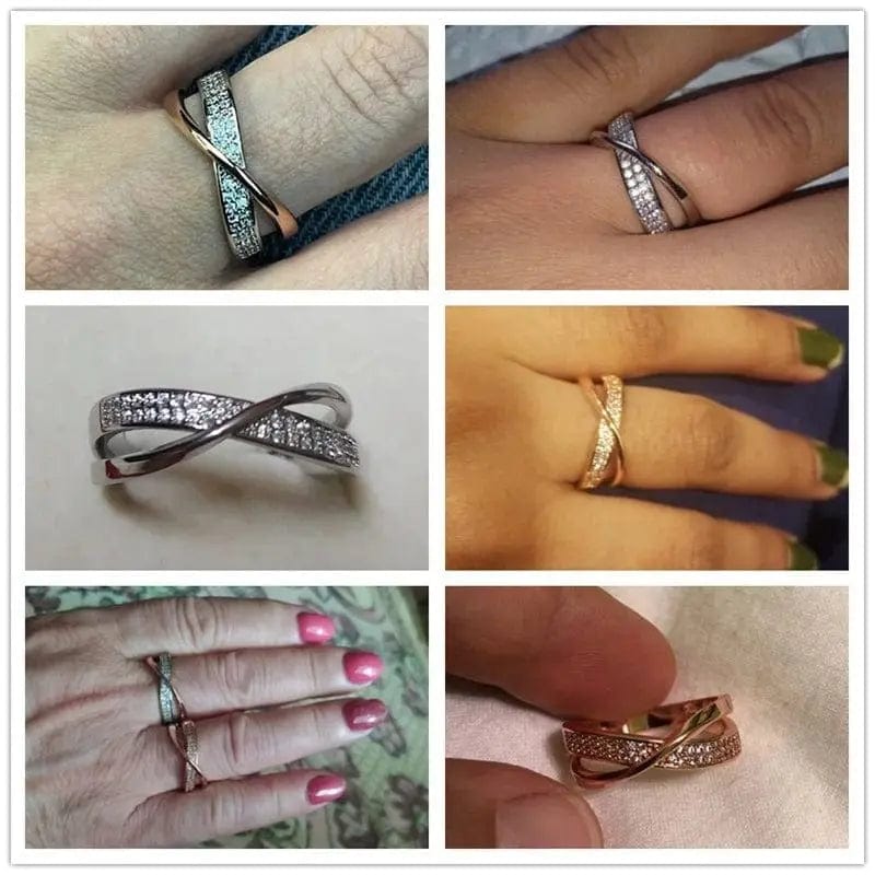 Essentialshouses Fresh Two Tone X Shape Cross Ring