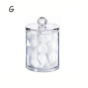 Essentialshouses G Acrylic Storage Box with Lid Qtip Holder Dispenser Clear Plastic Jar Makeup Organizer Bathroom Canister Storage Organization