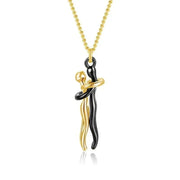Essentialshouses Gold Black / L Couple Hugging Pendant Necklace