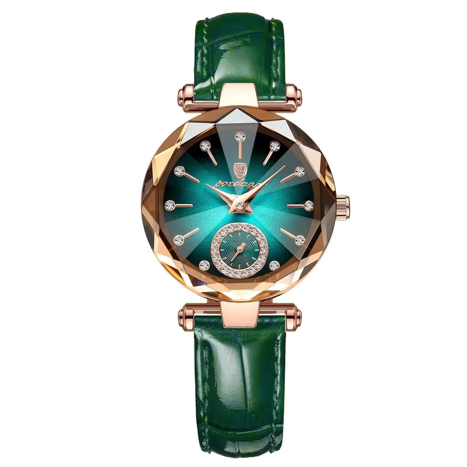 Essentialshouses Gold Blue L Waterproof Luxury Woman Wristwatch