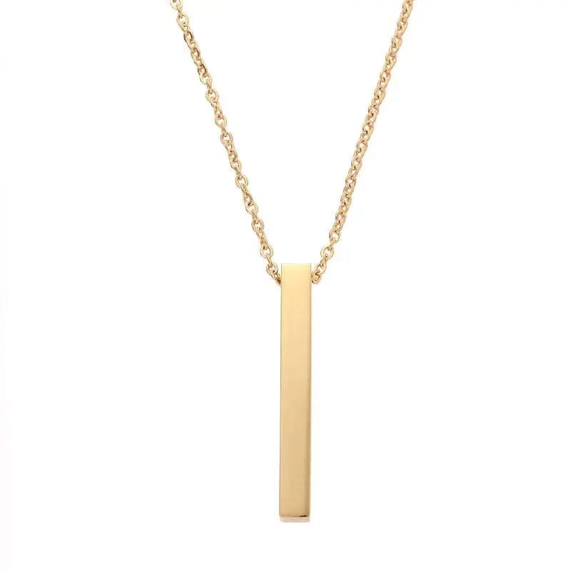 Essentialshouses Gold New Black Color Pillar Necklace