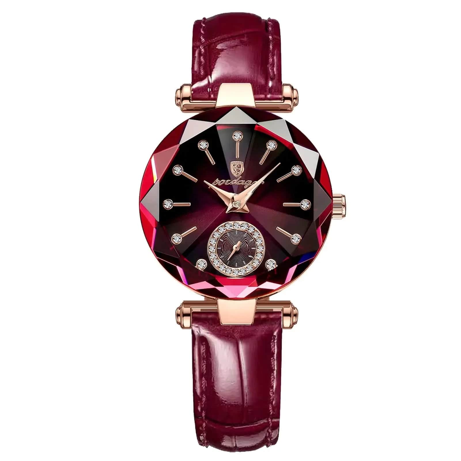 Essentialshouses Gold Purple L Waterproof Luxury Woman Wristwatch