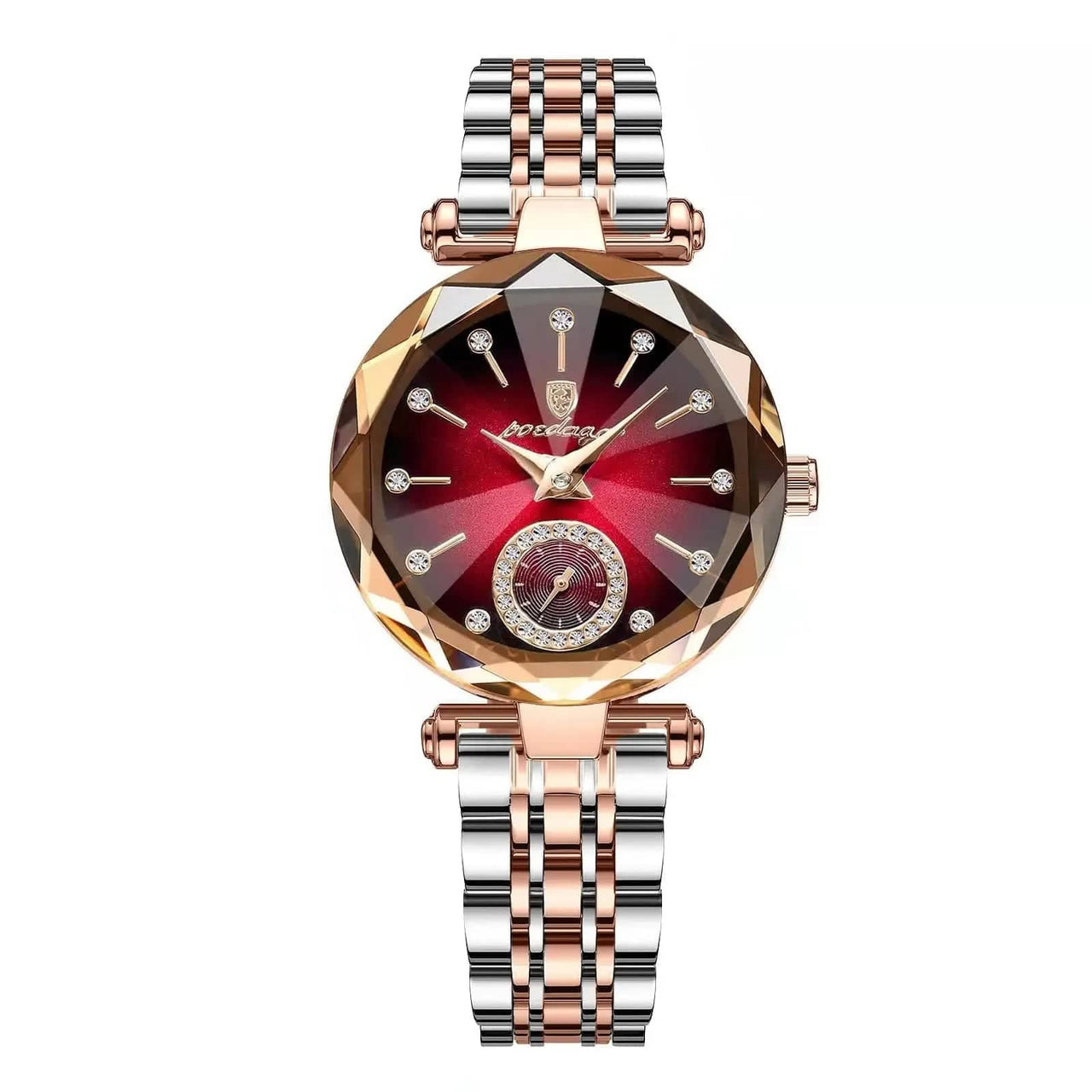 Essentialshouses Gold Red S Waterproof Luxury Woman Wristwatch