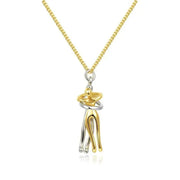 Essentialshouses Gold Silver / L Couple Hugging Pendant Necklace