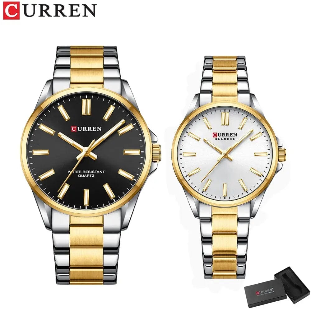Essentialshouses gold white black Fashion Brand Luminous Couple Watches
