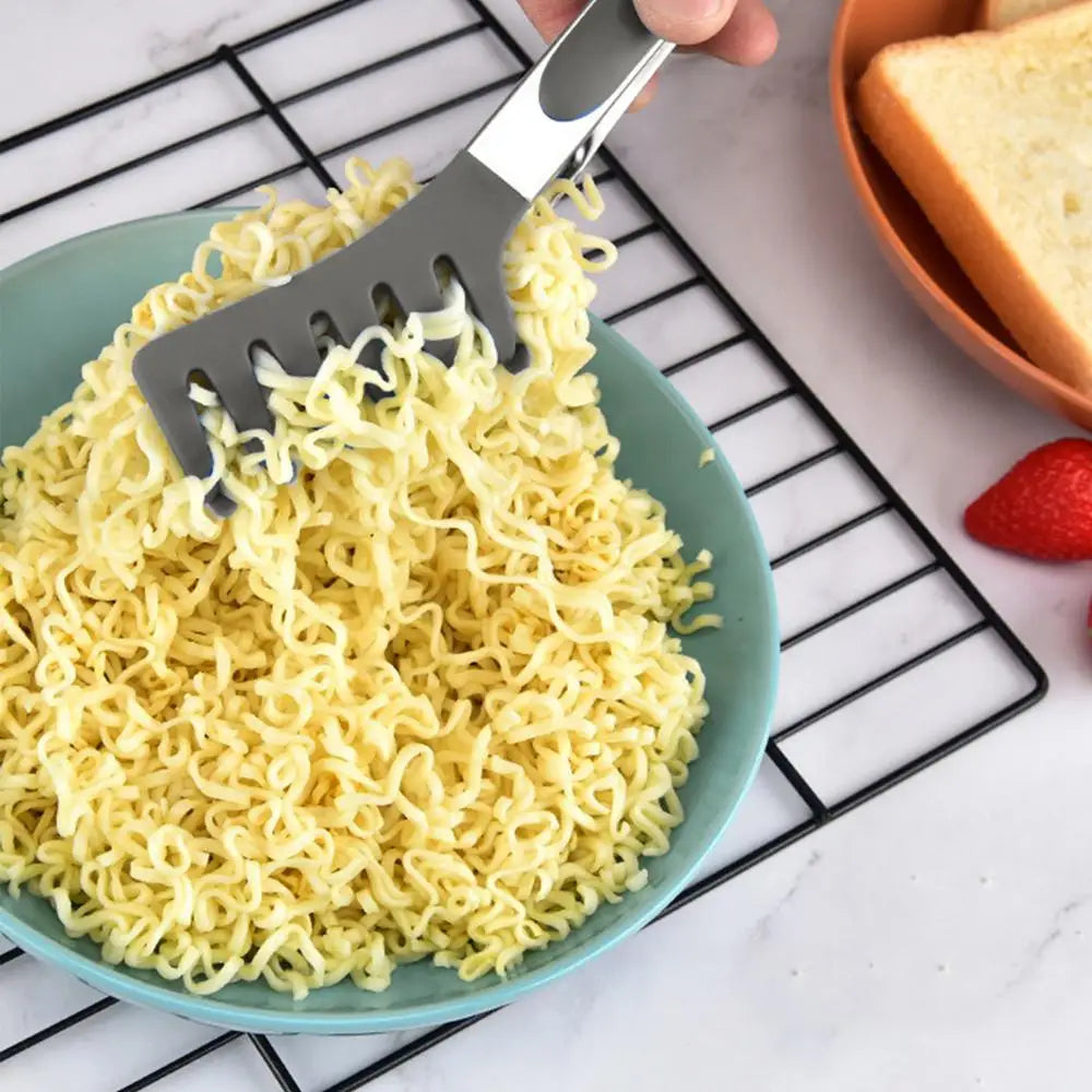 Essentialshouses GRAY / China Mainland Household Spaghetti Tongs Silicone Noodle Pasta Food Clip Pasta Scoop Colander Egg White Separator Drain Spoon Kitchen Accessori