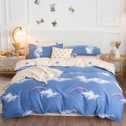 Essentialshouses Gray Pink Bear Pattern Duvet Cover
