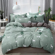 Essentialshouses Gray Pink Bear Pattern Duvet Cover