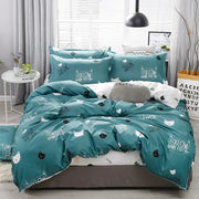 Essentialshouses Gray Pink Bear Pattern Duvet Cover