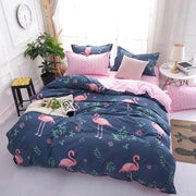 Essentialshouses Gray Pink Bear Pattern Duvet Cover