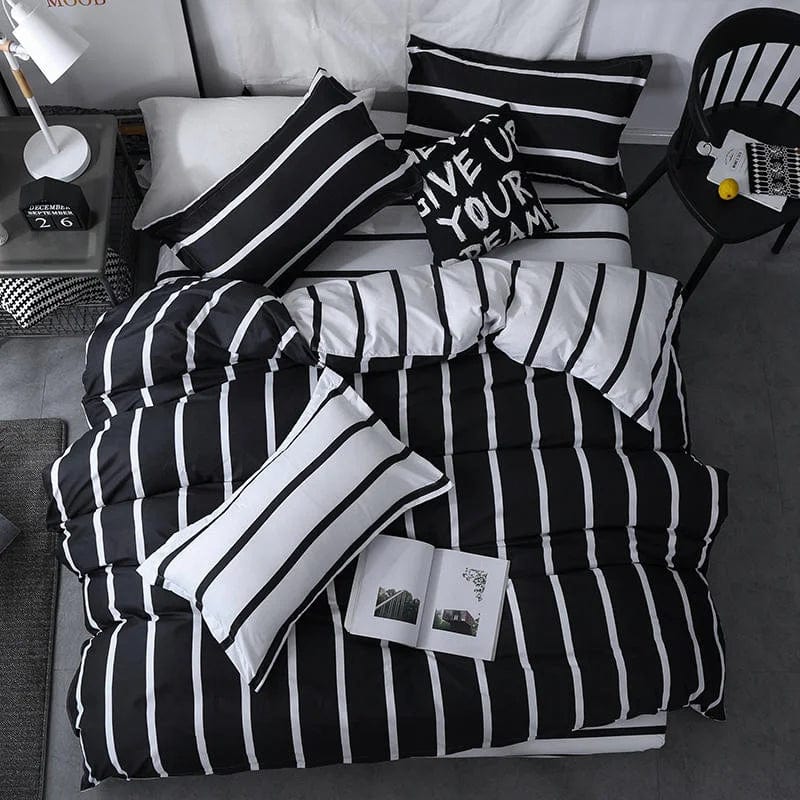 Essentialshouses Gray Pink Bear Pattern Duvet Cover