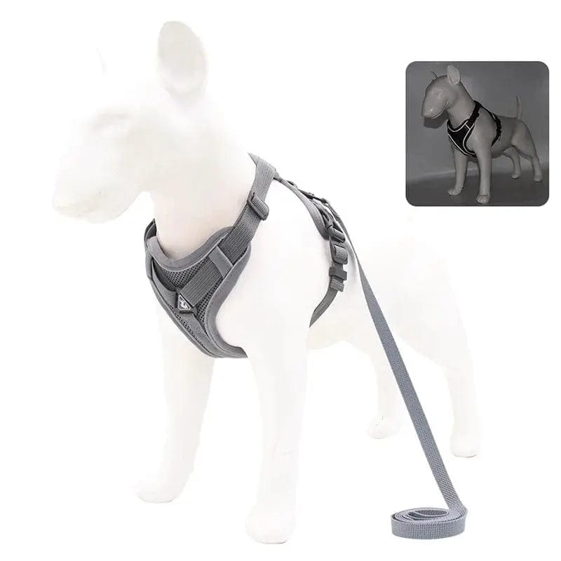 Essentialshouses Gray / XL 7.5-10 kg Dog Adjustable Harness Leash Set