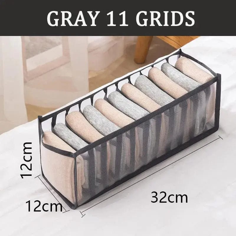 Essentialshouses Gray11grid32X12X12cm 🧺Underwear & Bra Organizer Storage Box – Streamline Your Wardrobe with Elegance