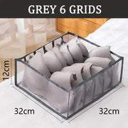 Essentialshouses Gray6grids32X32X12cm 🧺Underwear & Bra Organizer Storage Box – Streamline Your Wardrobe with Elegance