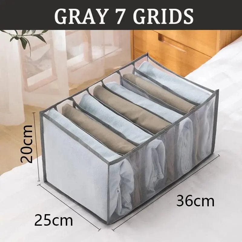 Essentialshouses Gray7grids36X25X20cm 🧺Underwear & Bra Organizer Storage Box – Streamline Your Wardrobe with Elegance