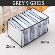 Essentialshouses Gray9grids36X25X20cm 🧺Underwear & Bra Organizer Storage Box – Streamline Your Wardrobe with Elegance