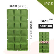 Essentialshouses Green 18 Pockets Wall Hanging Pockets Planting Pot