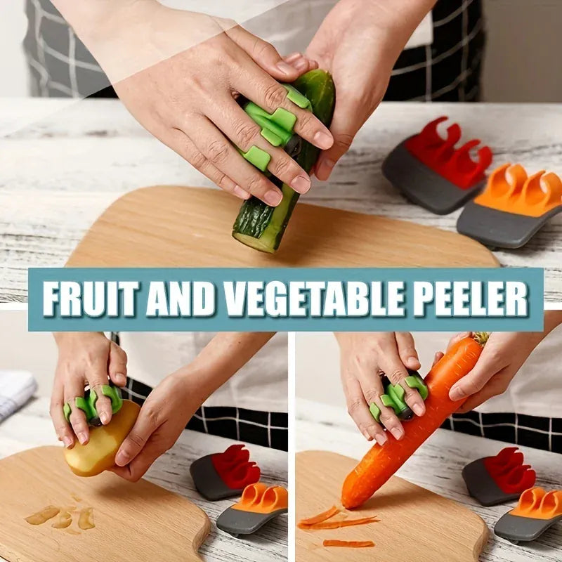 Essentialshouses Green 1pc Stainless Steel Handheld Vegetable Peeler with Rubber Finger Grip Comfortable Palm Peeler Suitable for Carrots, Etc