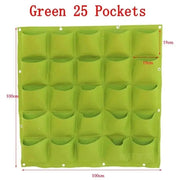 Essentialshouses Green 25 Pockets Wall Hanging Pockets Planting Pot