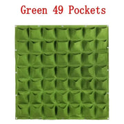 Essentialshouses Green 49 Pockets Wall Hanging Pockets Planting Pot