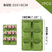 Essentialshouses Green 6 Pockets Wall Hanging Pockets Planting Pot