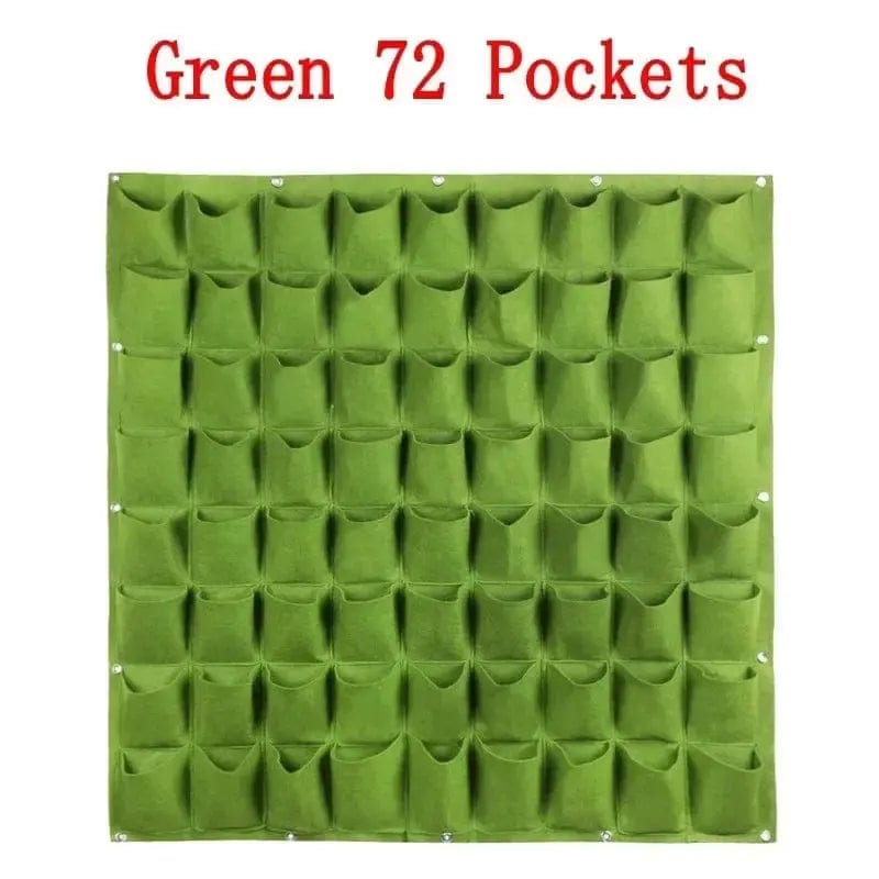 Essentialshouses Green 72 Pockets Wall Hanging Pockets Planting Pot